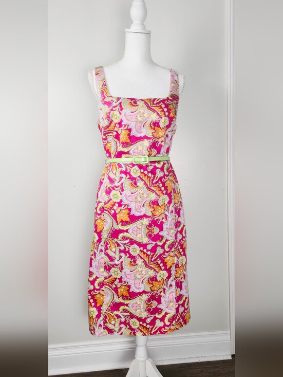 Lauren Ralph Lauren Dresses & Skirts - Lauren Ralph Lauren Pink, Yellow & Green Paisley Midi Dress